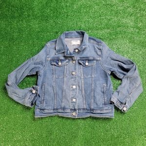 Old Navy Denim Jacket Kid's Size XL 14/16 Blue Unisex Button Up Pockets Jean